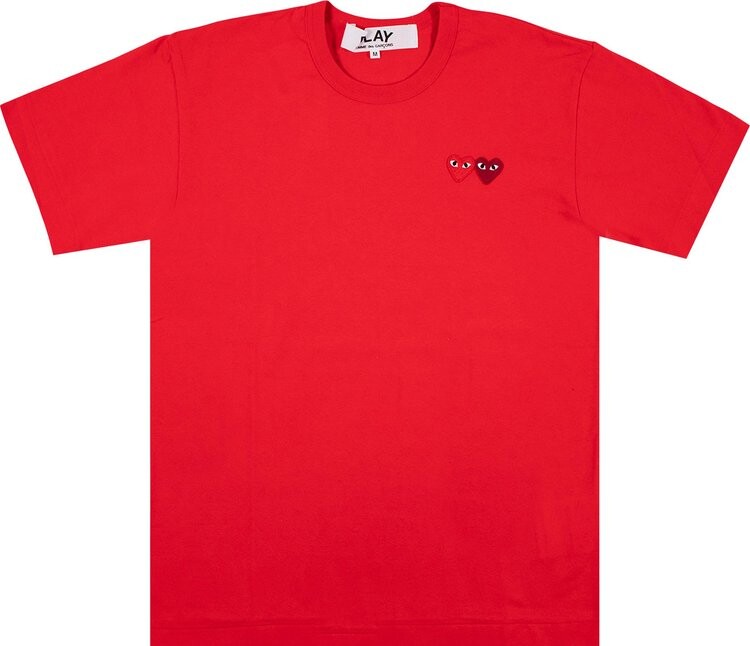 

Футболка Comme des Garçons PLAY Double Heart Logo Short-Sleeve T-Shirt 'Red', красный