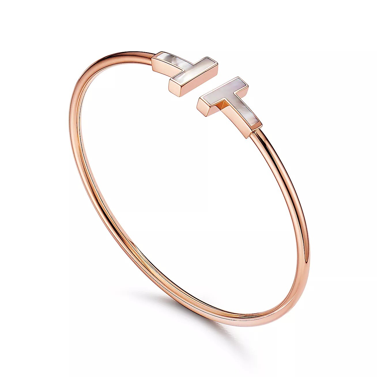 Браслет Tiffany & Co. T Wire with Mother-of-pearl, розовое золото — фото 2