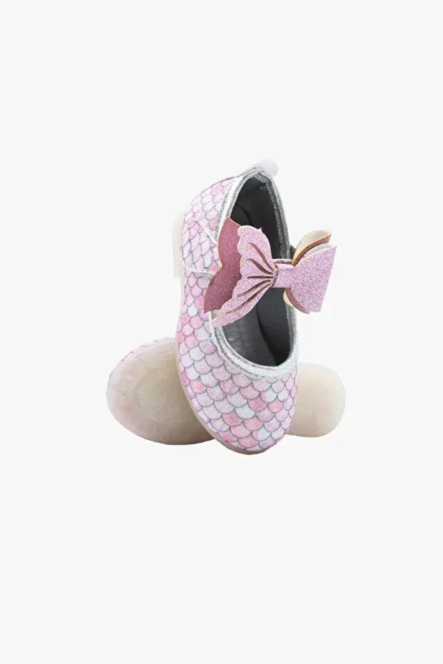 Детские балетки для девочек с принтом Mermaid Patterned Bowknot Sy Store, Powder
