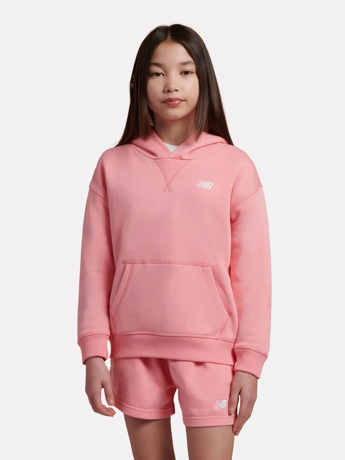 Худи New Balance Pink Small Brush Back Logo