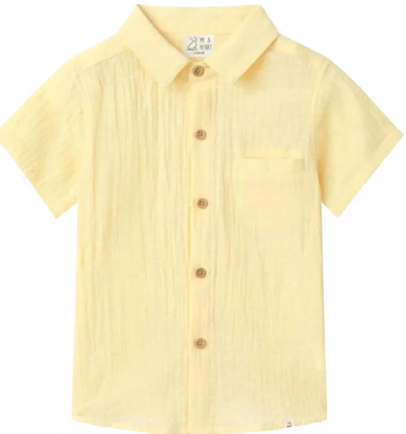 Детская рубашка для мальчиков на пуговицах хлопковая Newport Woven Shirt ME & HENRY, Lemon