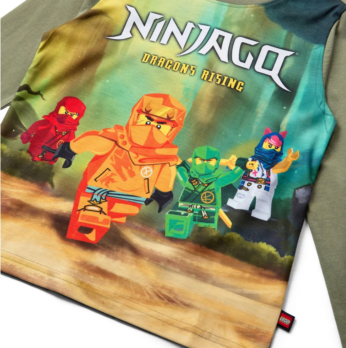 Лонгслив с принтом Ninjago Lego, светло-зеленый — фото 4