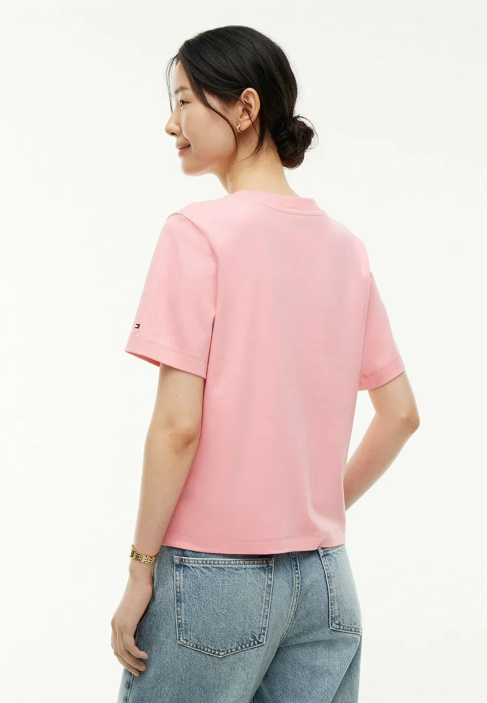 Футболка с круглым вырезом из трикотажа с логотипом - футболка с принтом Tommy Hilfiger, Carnation Pink — фото 3