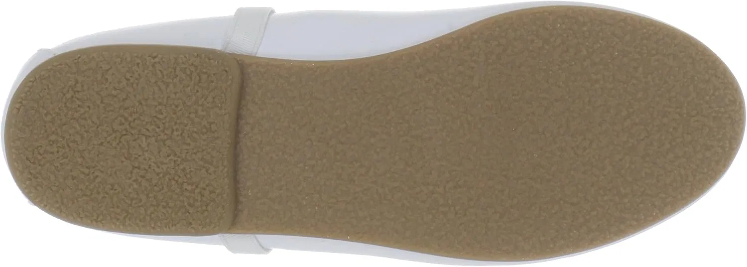 Детские балетки Marcy Ballet Flat для девочек Jumping Jacks, White Smooth/White Faille Trim — фото 4