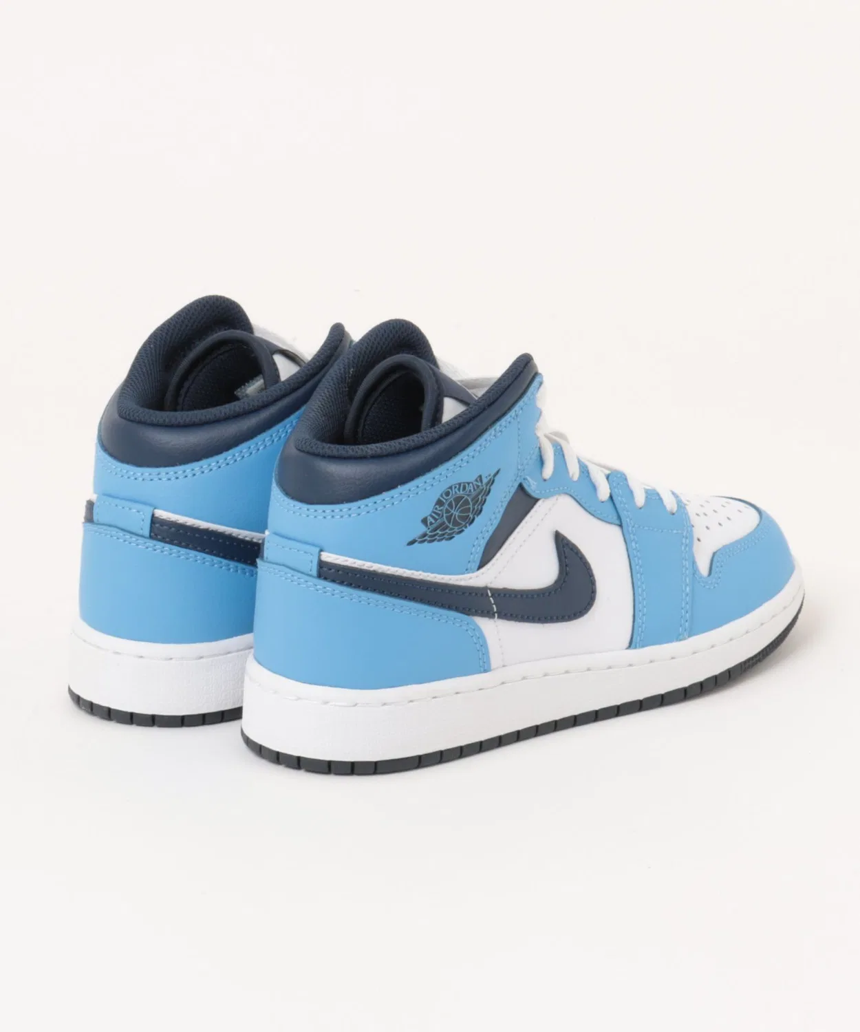 Детские кроссовки с кожаным верхом Air Jordan 1 MID GS JORDAN BRAND, Blue — фото 2