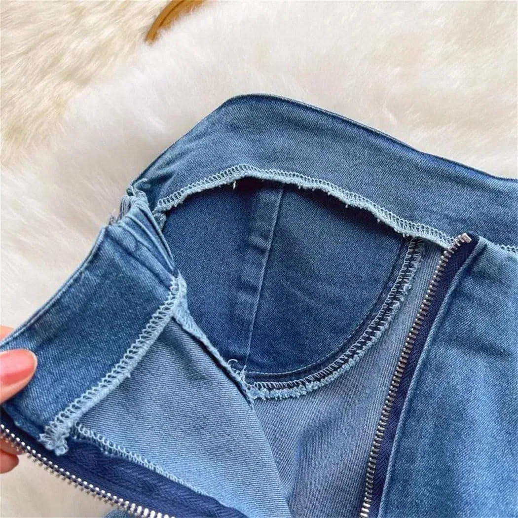 Женское джинсовое мини-платье A-line без бретелек, Blue — фото 2
