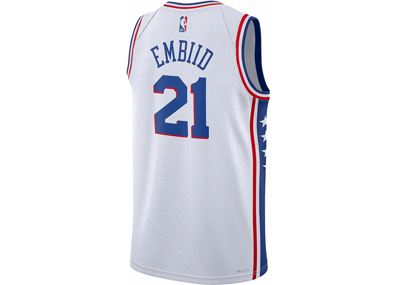Мужская джерси с длинным рукавом Nike NBA Philadelphia 76ers Association Edition Jersey, Cloud White/Royal Blue/University Red — фото 2