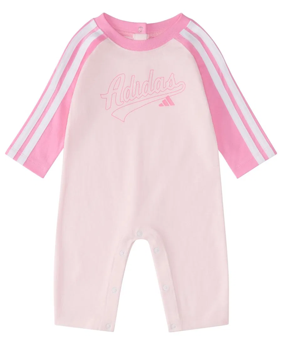 Детский комбинезон с длинным рукавом, с полосками adidas, Light Pastel Pink