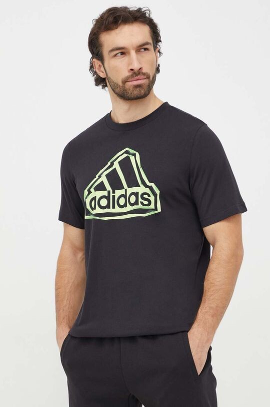 

Хлопковая футболка adidas, черный