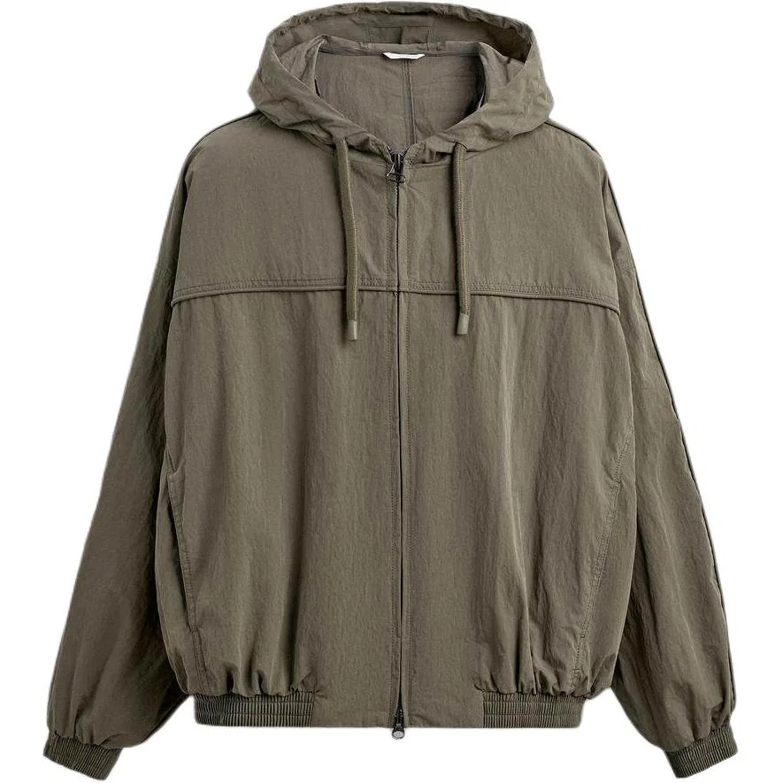 Унисекс куртка-пилот с капюшоном, хаки, ZARA