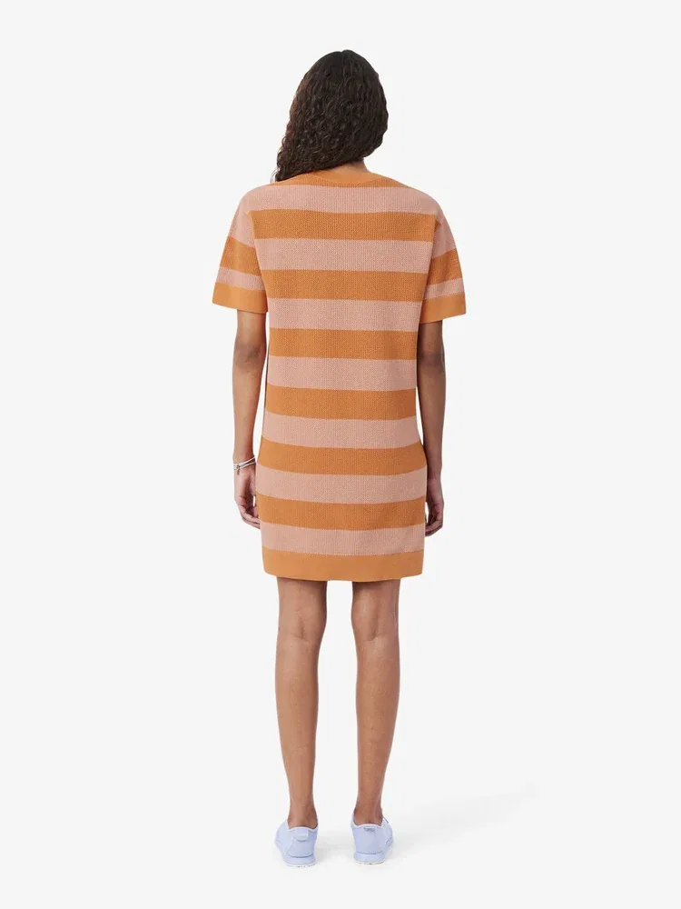 Платье LACOSTE Bold Stripe, оранжевое — фото 3