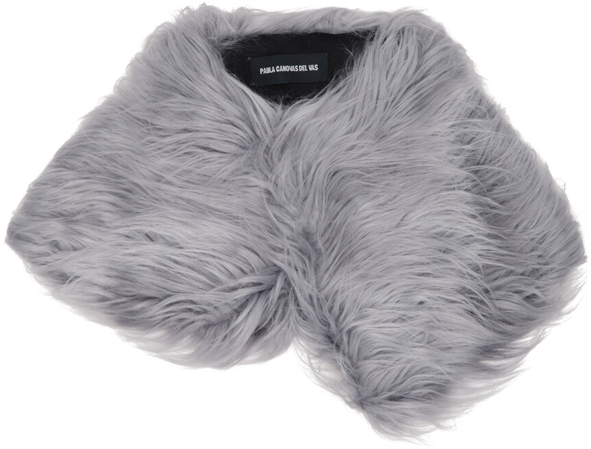 

Серый воротник из искусственного меха Paula Canovas Del Vas