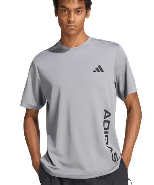 Мужская футболка с коротким рукавом из полиэстера Adidas, Серый