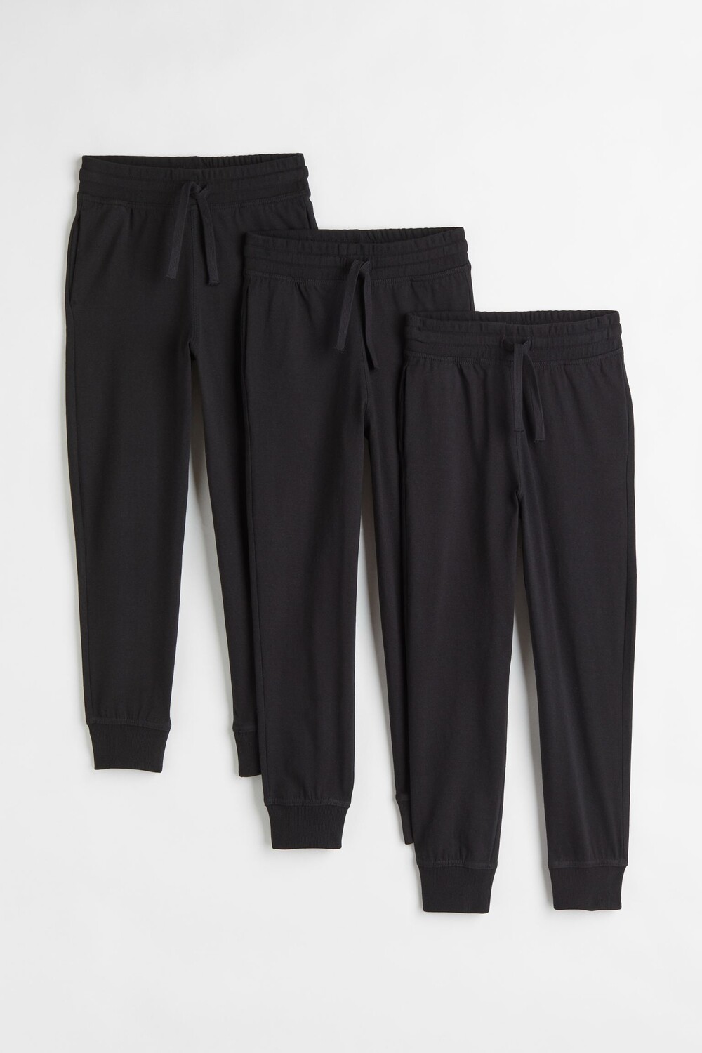 

3 пары хлопковых джоггеров H&M, черный