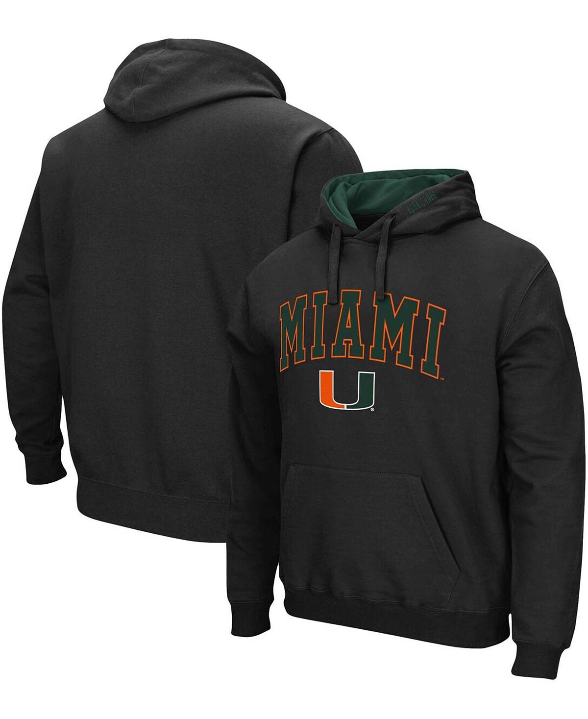 

Мужская черная толстовка с капюшоном miami hurricanes arch logo 3.0 Colosseum, черный