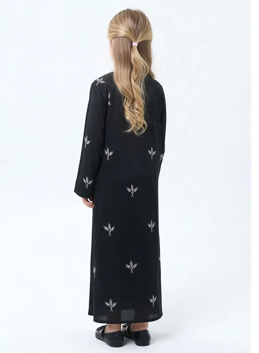 Абая детская легкая из сатина с головным платком Msquare Fashion, черный — фото 3