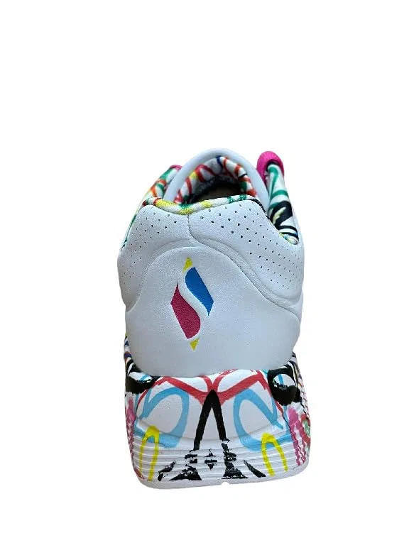 Детские кроссовки для девочек с принтом Uno Lite Lovely Luv Skechers, White White Synthetic H Pink Trim — фото 3