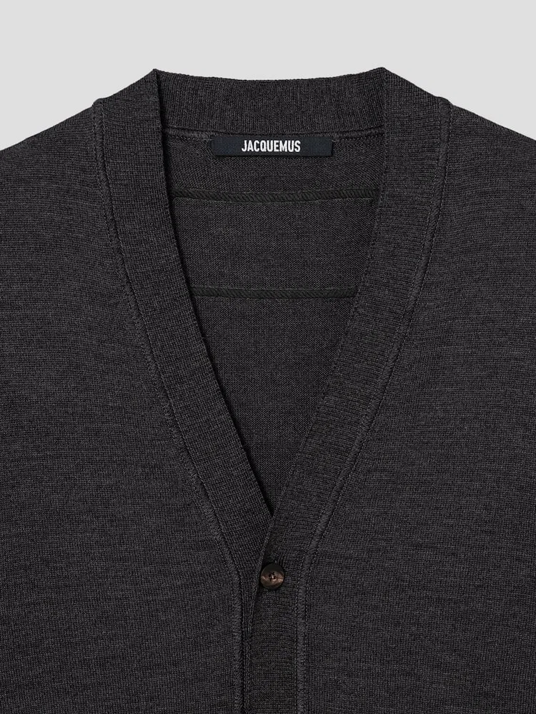 Кардиган мериносовый Le Cardigan J JACQUEMUS, Dark Grey — фото 3