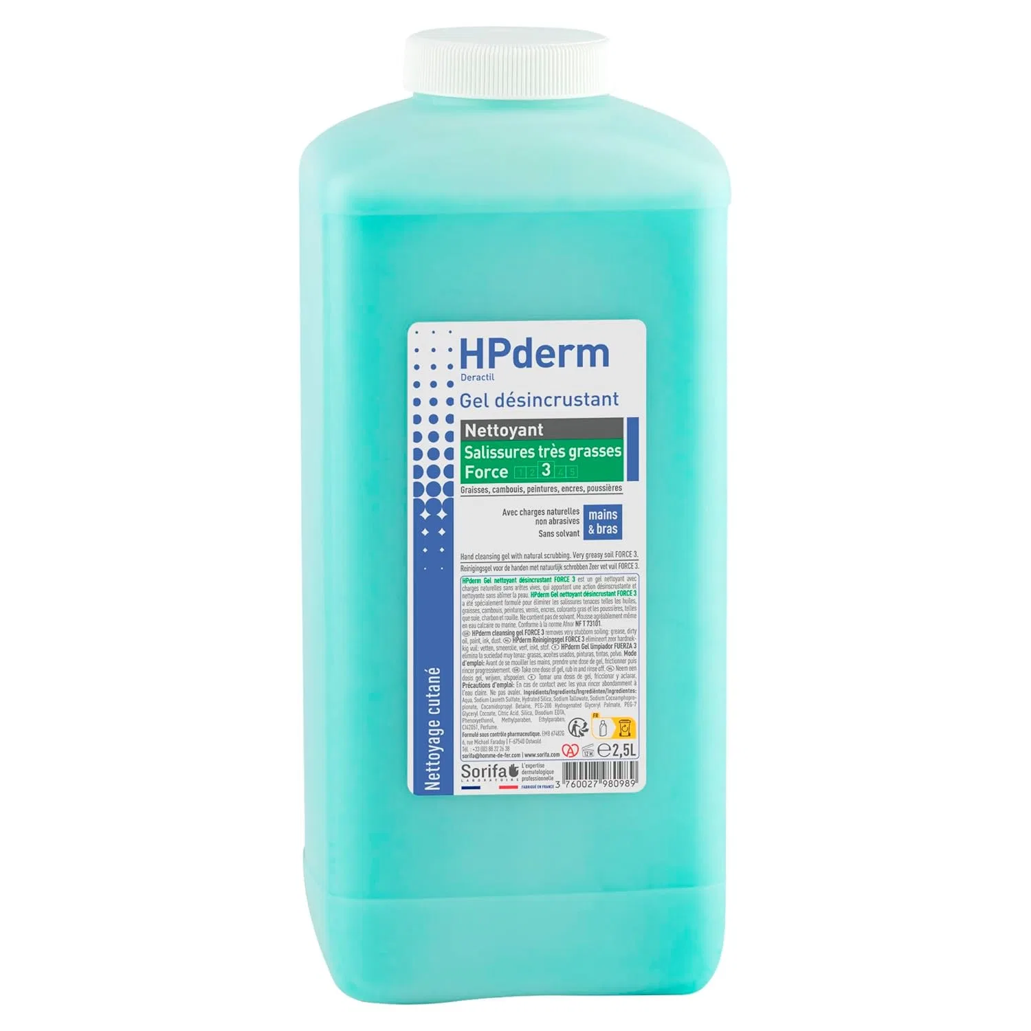 Очищающий гель для рук HPderm Force 3, 2.5 л, SORIFA, Лаванда — фото 2