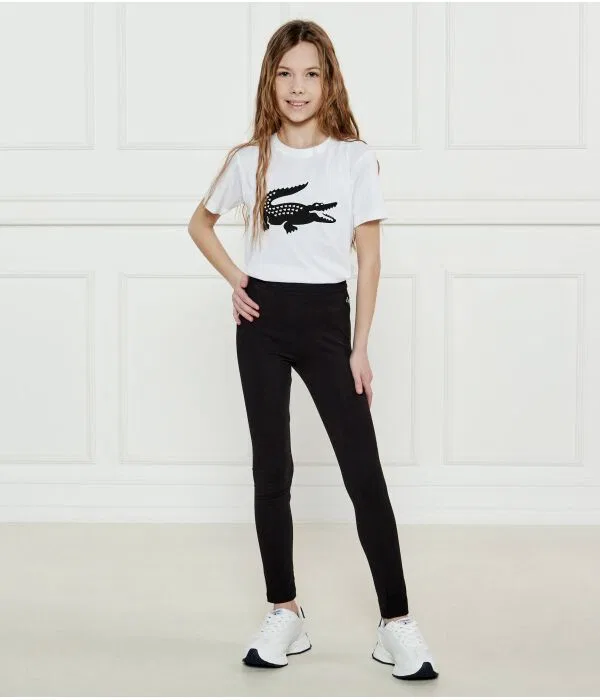 Детская футболка для девочек с круглым вырезом Lacoste, белый — фото 2