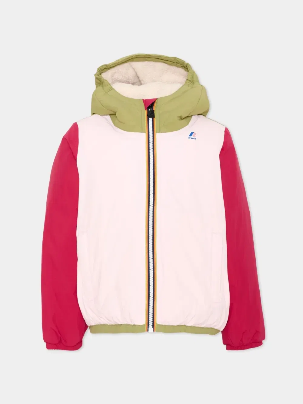 Цветная куртка с капюшоном K Way Kids, розовый