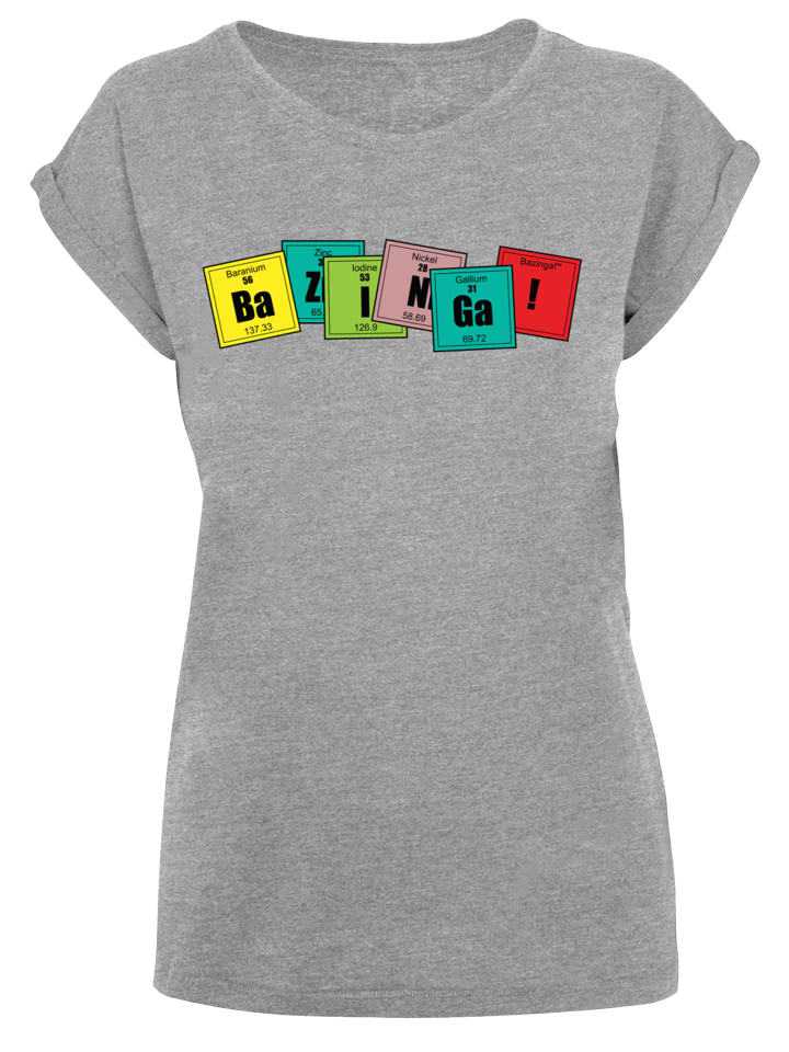 

Футболка F4NT4STIC T-Shirt Shirt 'Big Bang Theory Bazinga', пятнистый серый