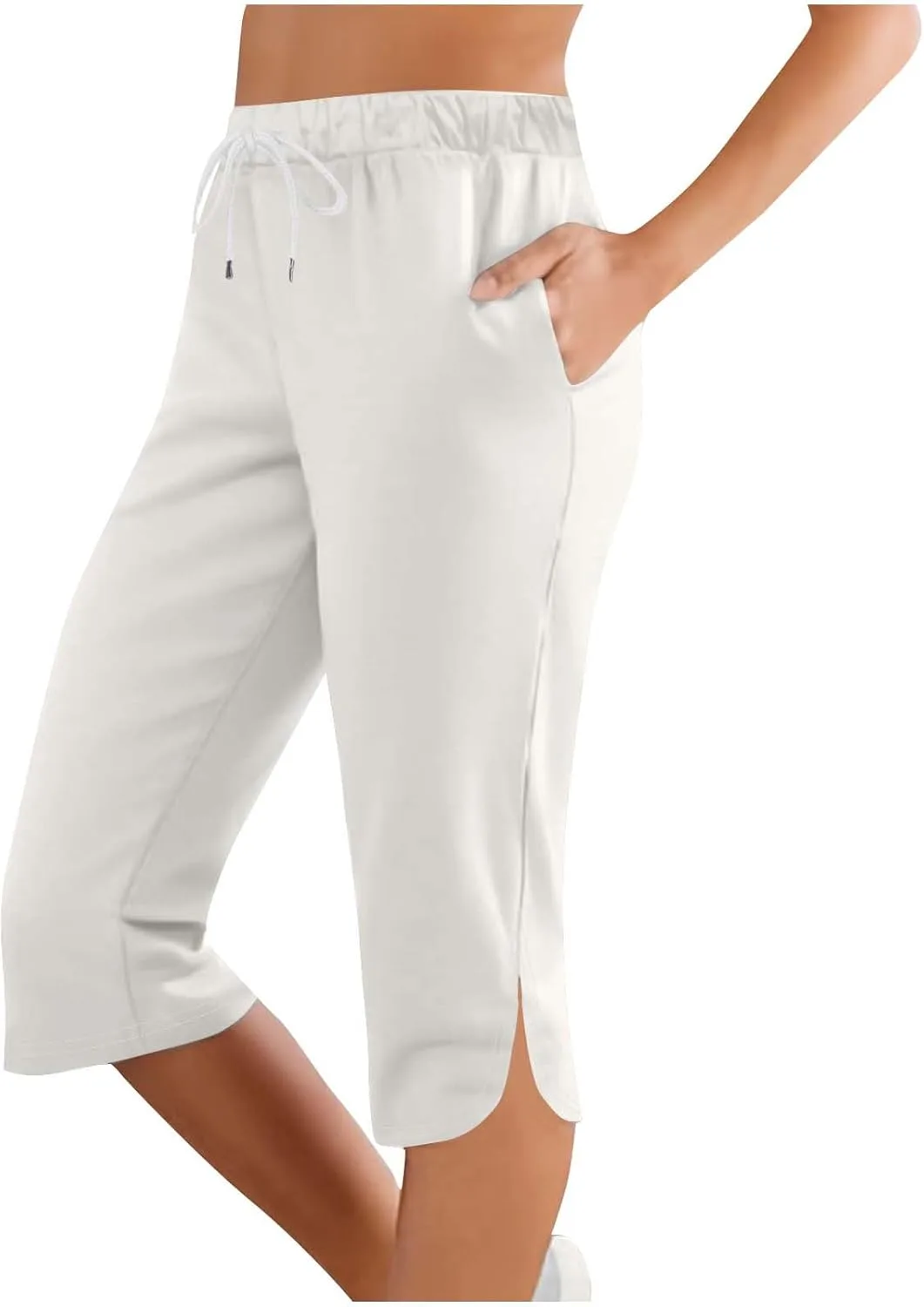 

Женские капри для тренировок с эластичным поясом и шнурком