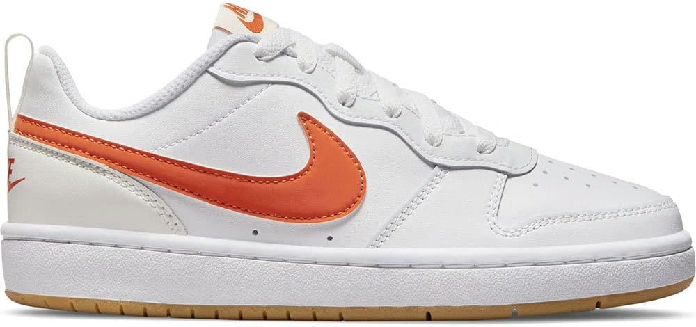 Кроссовки Nike Boys Court Borough Low Recraft, белый/оранжевый — фото 2