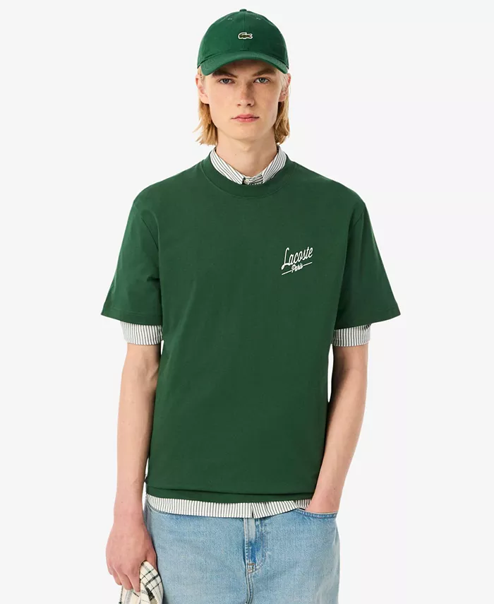 

Мужская футболка с принтом Lacoste, зеленый