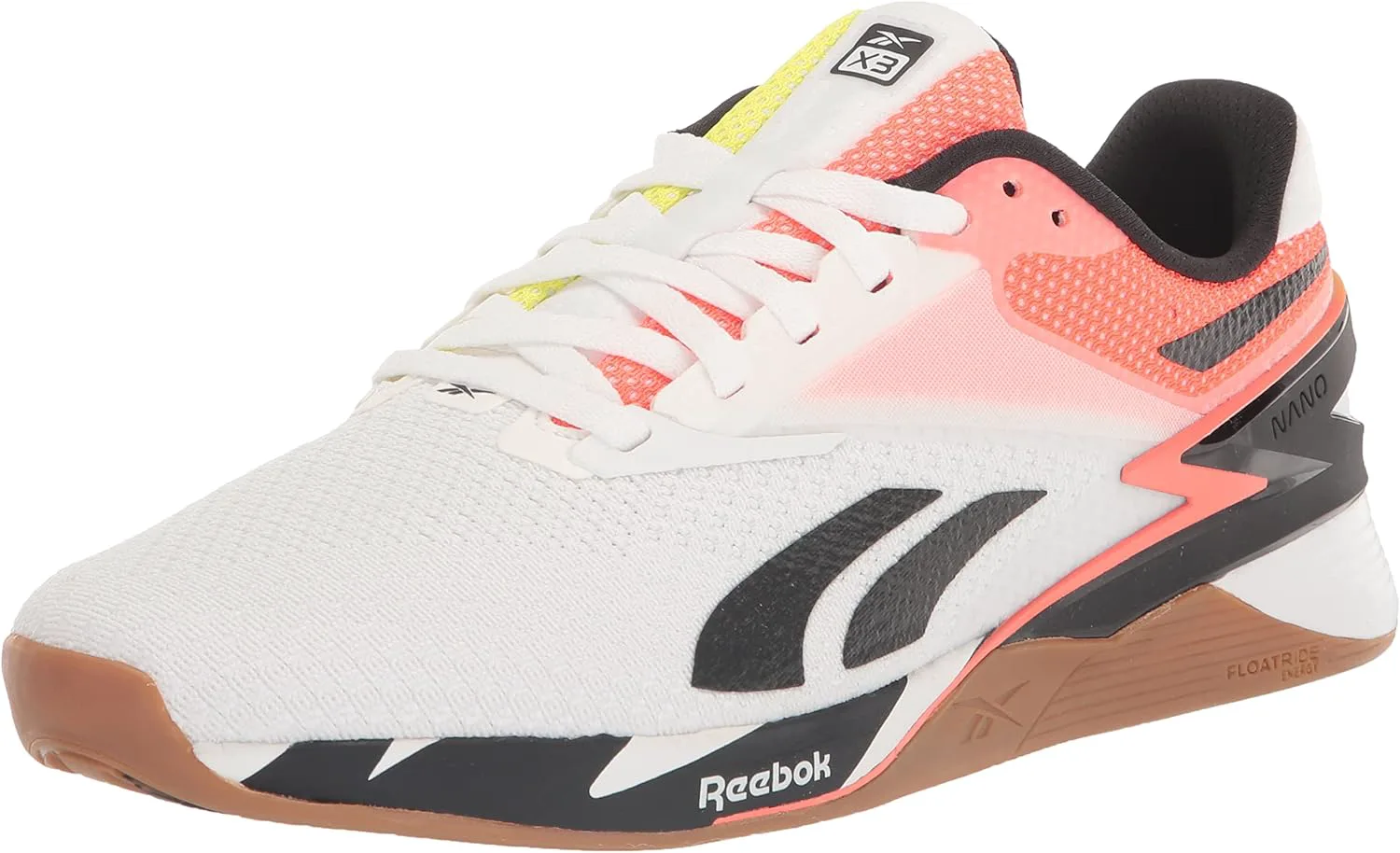 Кроссовки Reebok Nano X3 для взрослых унисекс, белый/оранжевый/желтый — фото 3