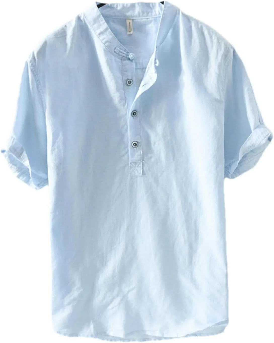 

Мужская летняя японская хлопковая и льняная рубашка с коротким рукавом GaoLeAve