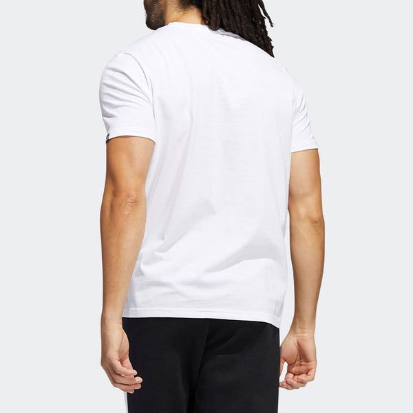 Футболка men's ss22 alphabet logo round neck short sleeve white t-shirt Adidas, мультиколор — фото 3