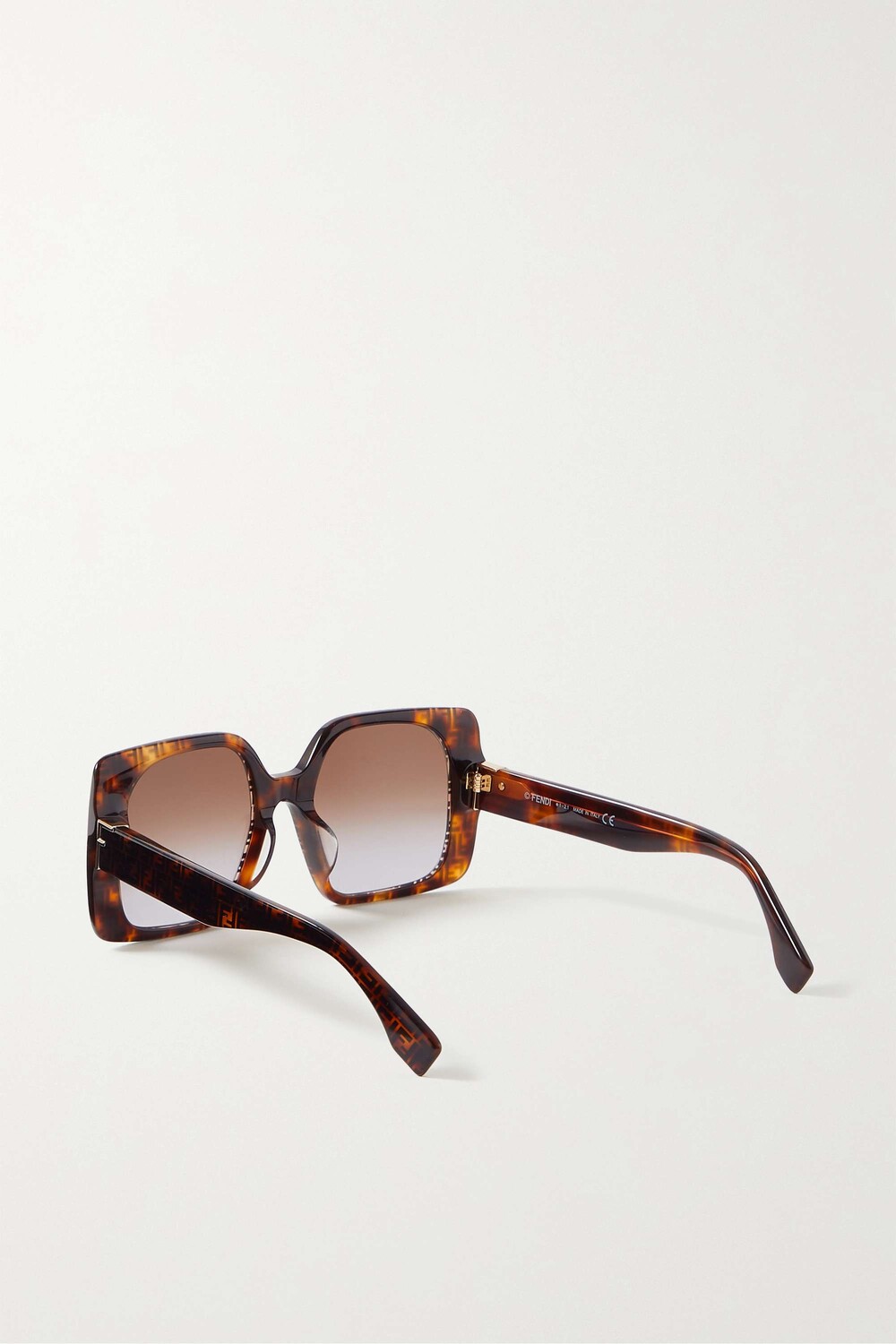 

FENDI EYEWEAR солнцезащитные очки в крупной квадратной оправе черепаховой расцветки из ацетата, принт черепаха