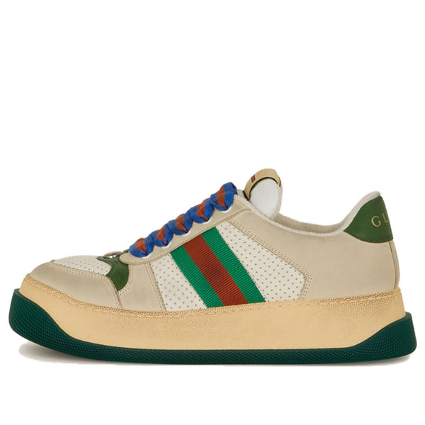 

Кроссовки screener gg leather sneakers 'beige green blue' Gucci, бежевый