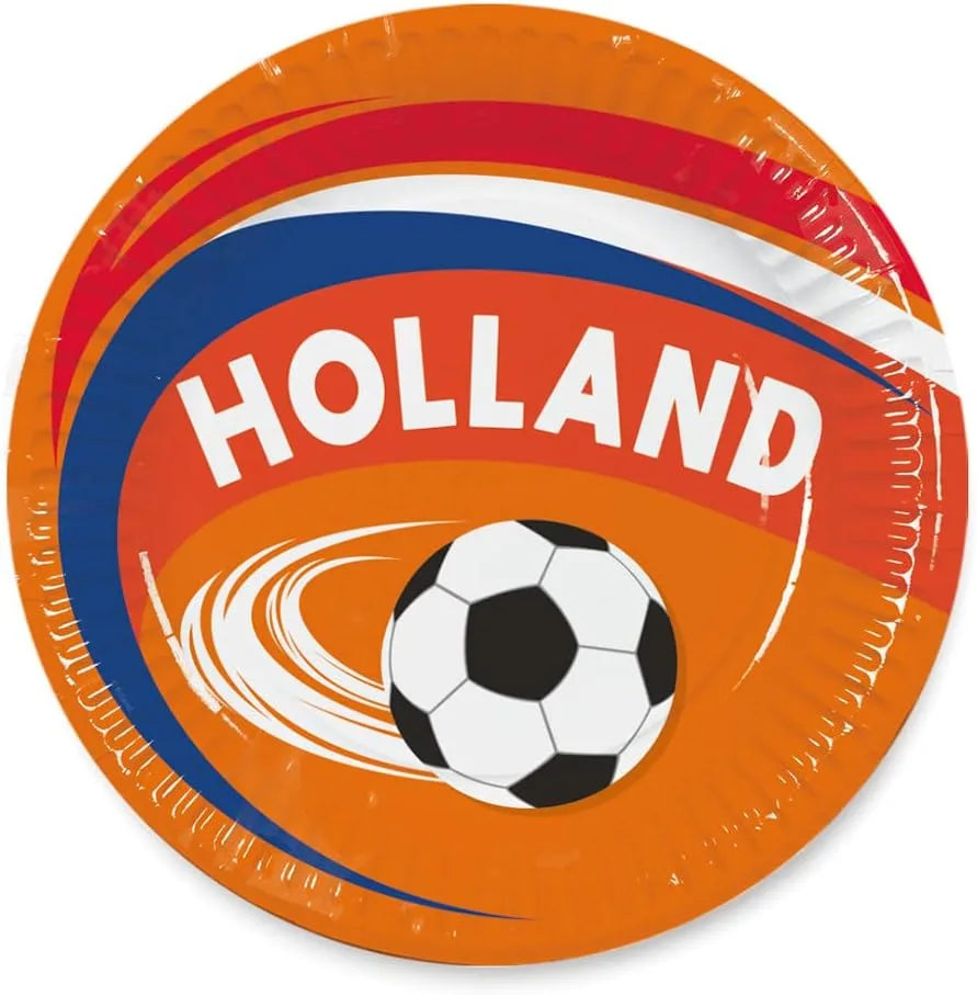 Boland - набор для вечеринки Holland, бумажные тарелки, стаканчики и салфетки, Нидерланды, чемпионат мира — фото 2