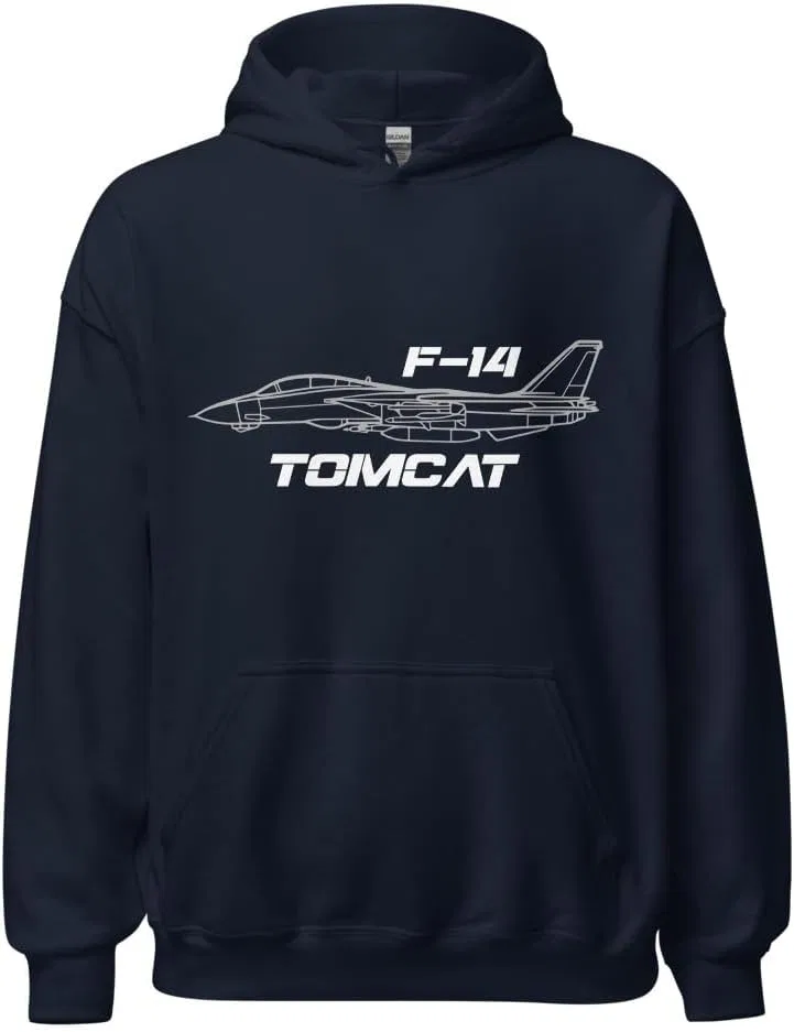 Толстовка с силуэтом истребителя F-14 Generic, темно-синий