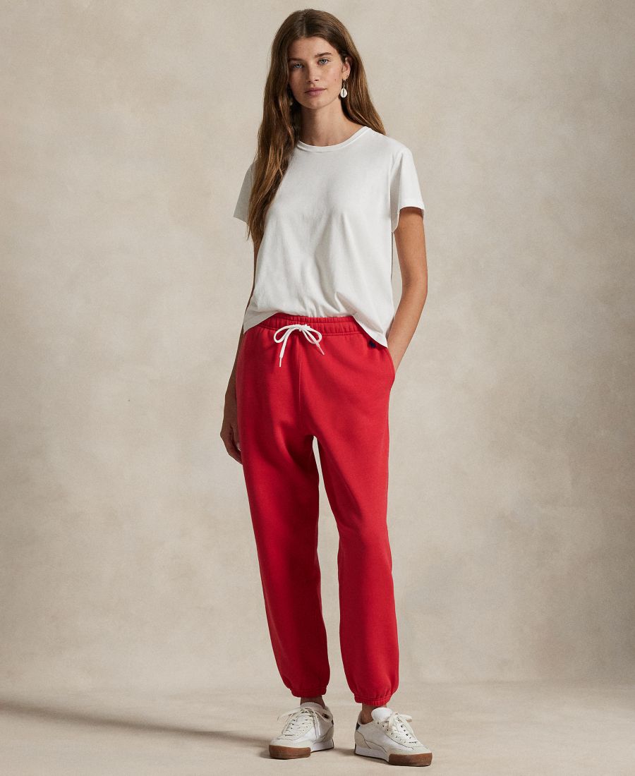 Женские флисовые спортивные штаны на шнуровке Polo Ralph Lauren, Deep Orangey Red — фото 2