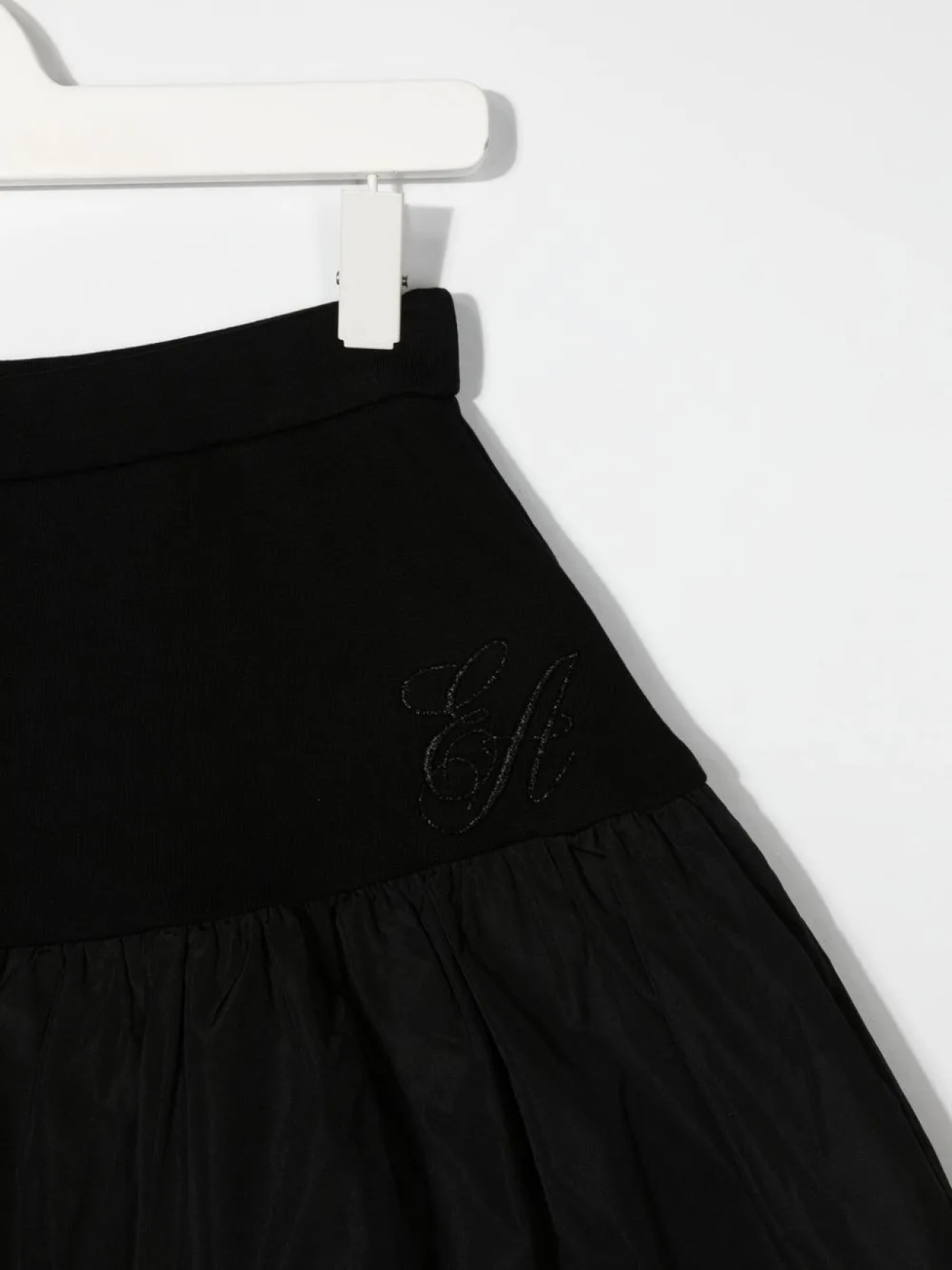 Юбка со вставкой и вышитым логотипом Emporio Armani Kids, черный — фото 3