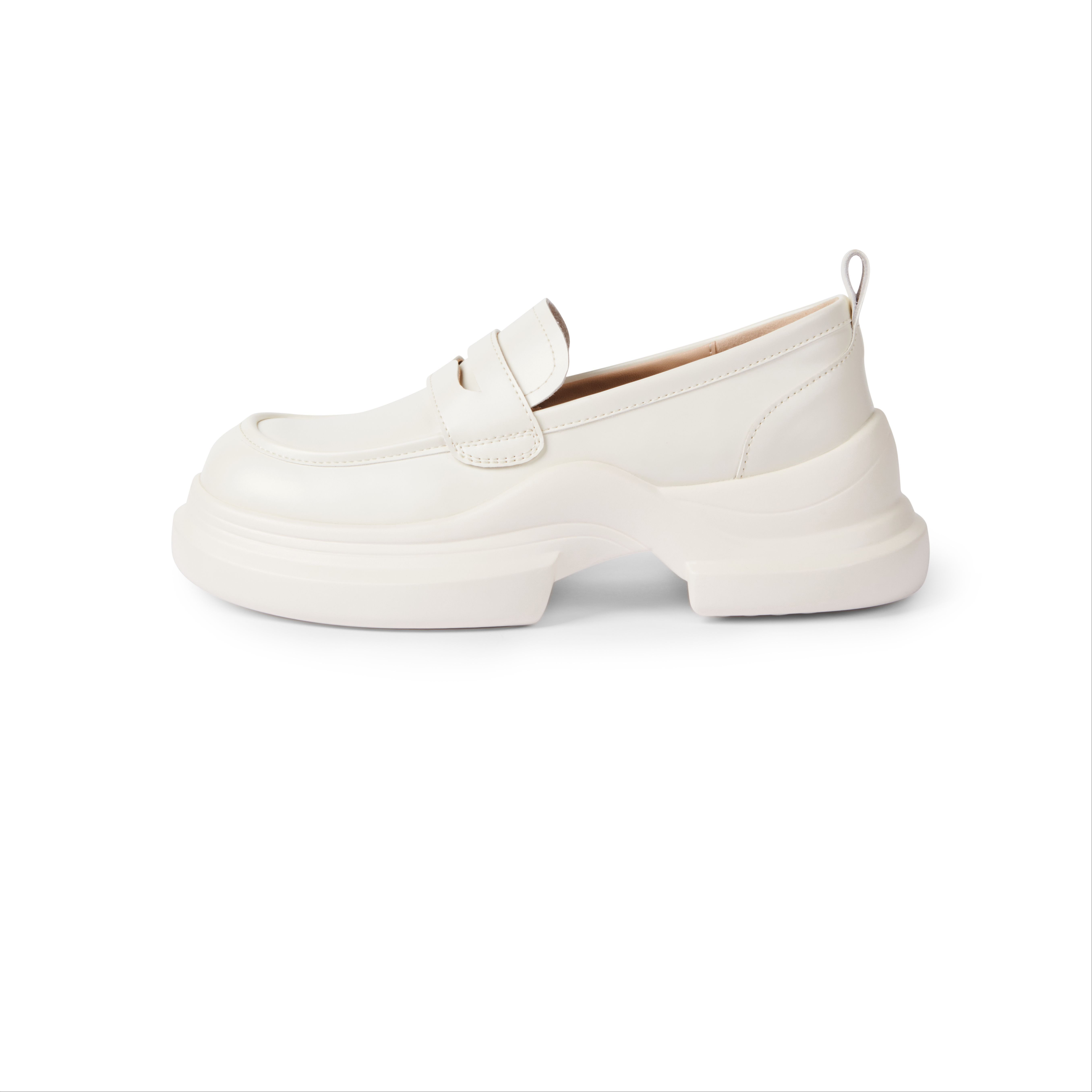 TOOMANYSHOES Кремовые кубические лоферы 5 см женские экрю, цвет Ecru