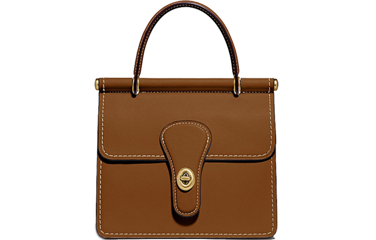 

COACH Кожаная сумка Уиллис наплечная через плечо маленькая женская коричневая