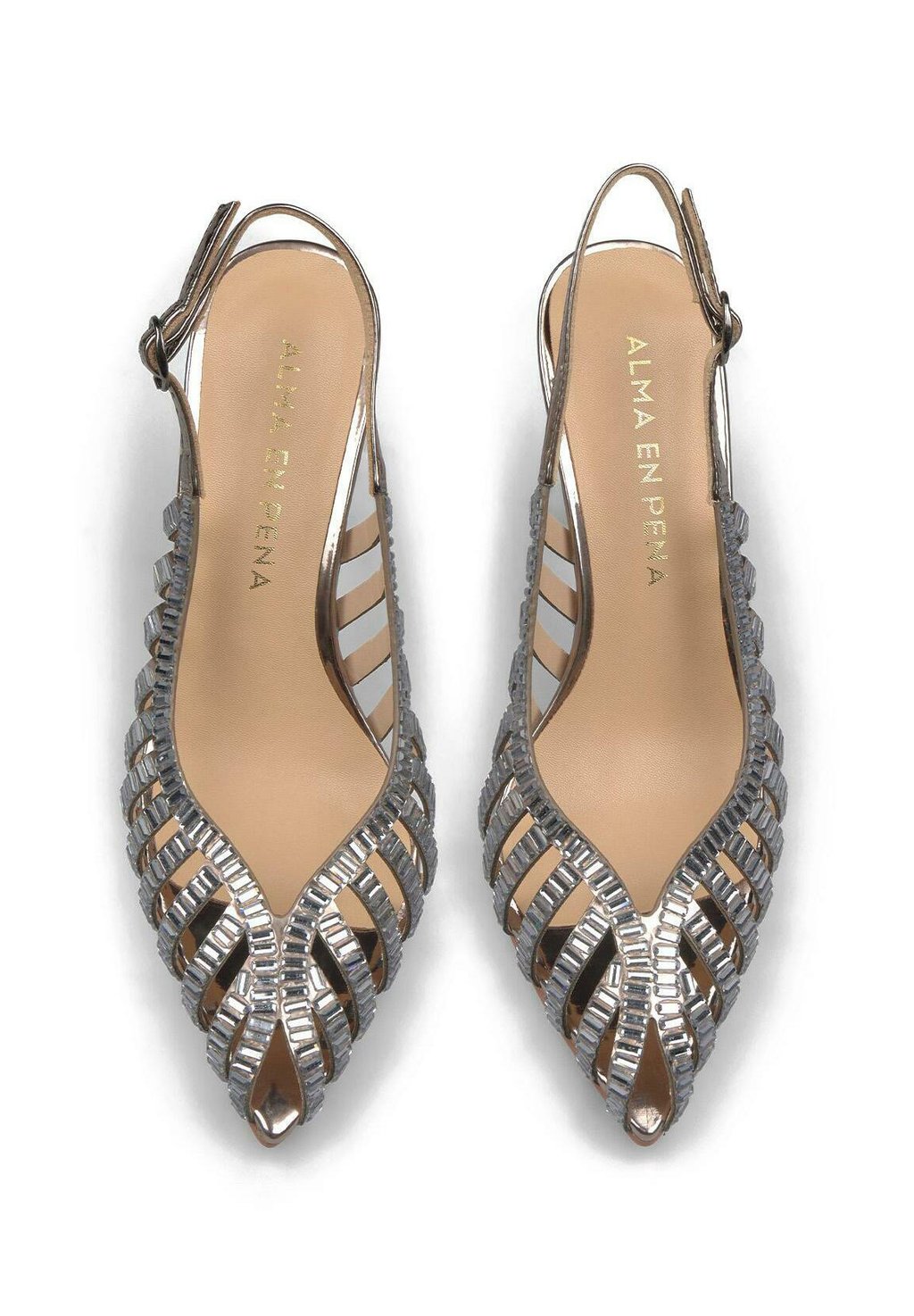 Классические туфли на каблуке High heels Alma en Pena, металлик серый — фото 4