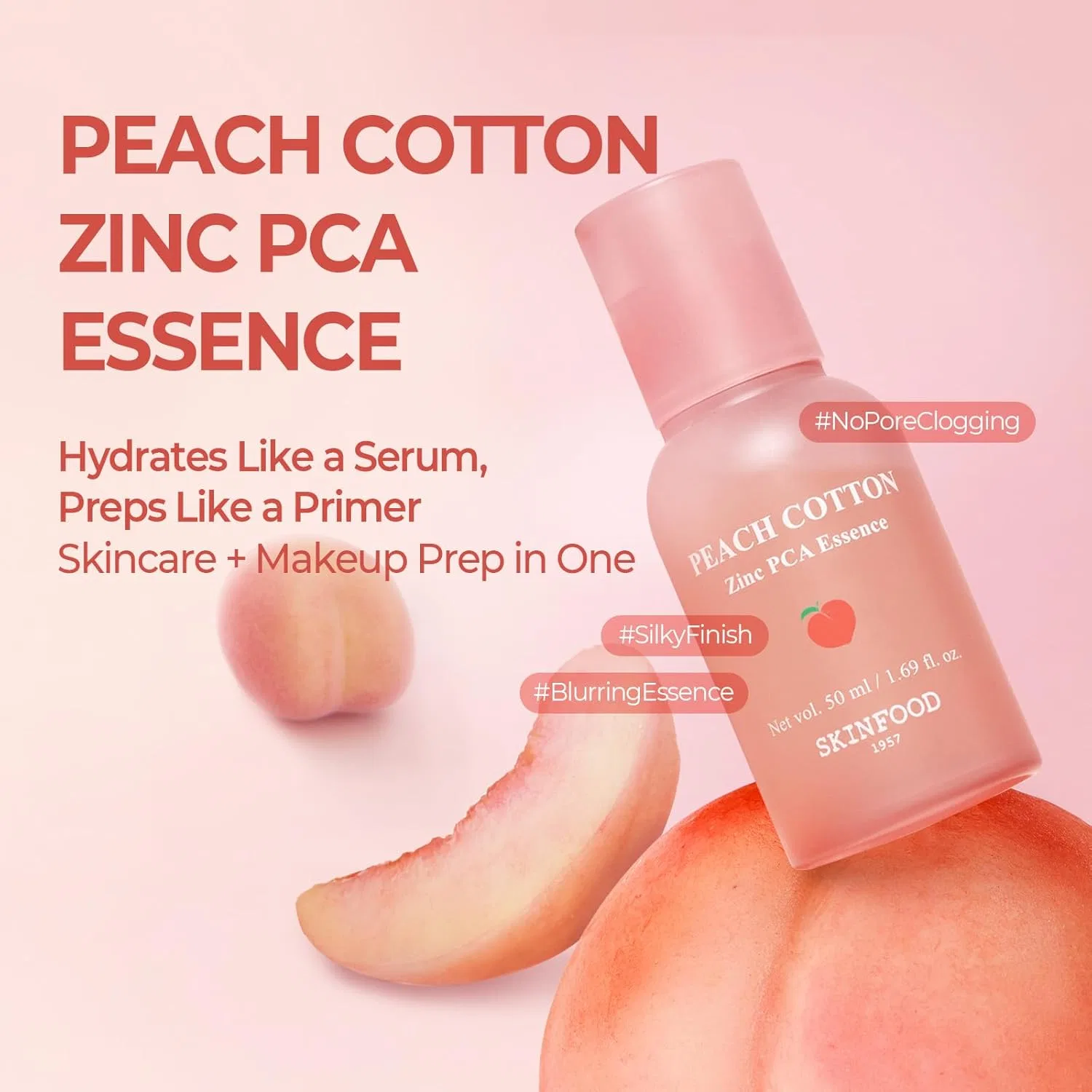 Эссенция Skinfood 1957 — Увлажняющая Peach Cotton Zinc PCA Essence, 50 мл — фото 2