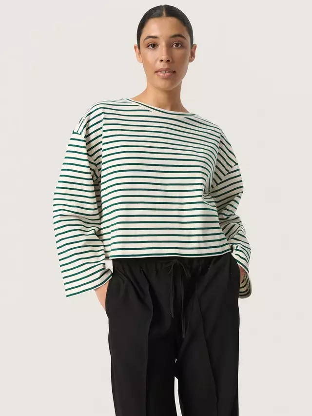 

Топ Soaked In Luxury Neo Boxy Stripe, цвет white/pine/green