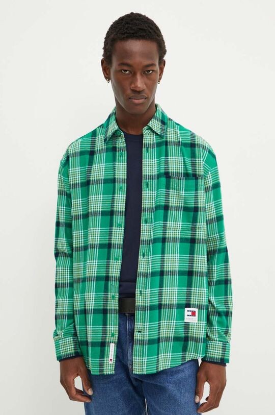 

Хлопковая рубашка Tommy Jeans, зеленый