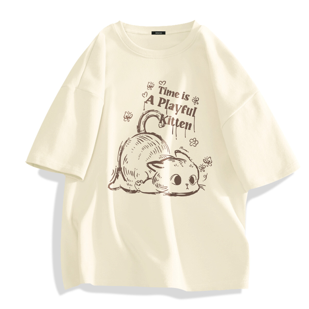 

Футболка унисекс Miniso, цвет Glacier Blue (Big Playful Cat)