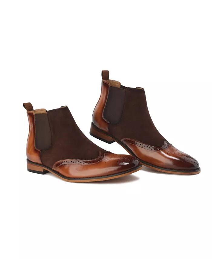 

Мужские двухцветные ботинки Chelsea Wingtip Brogue Gino Vitale, коричневый