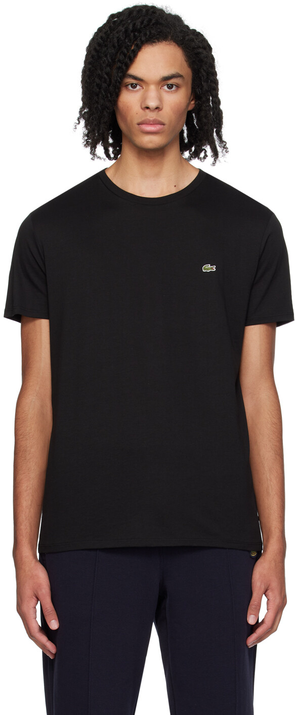 

Черная футболка с круглым вырезом Lacoste
