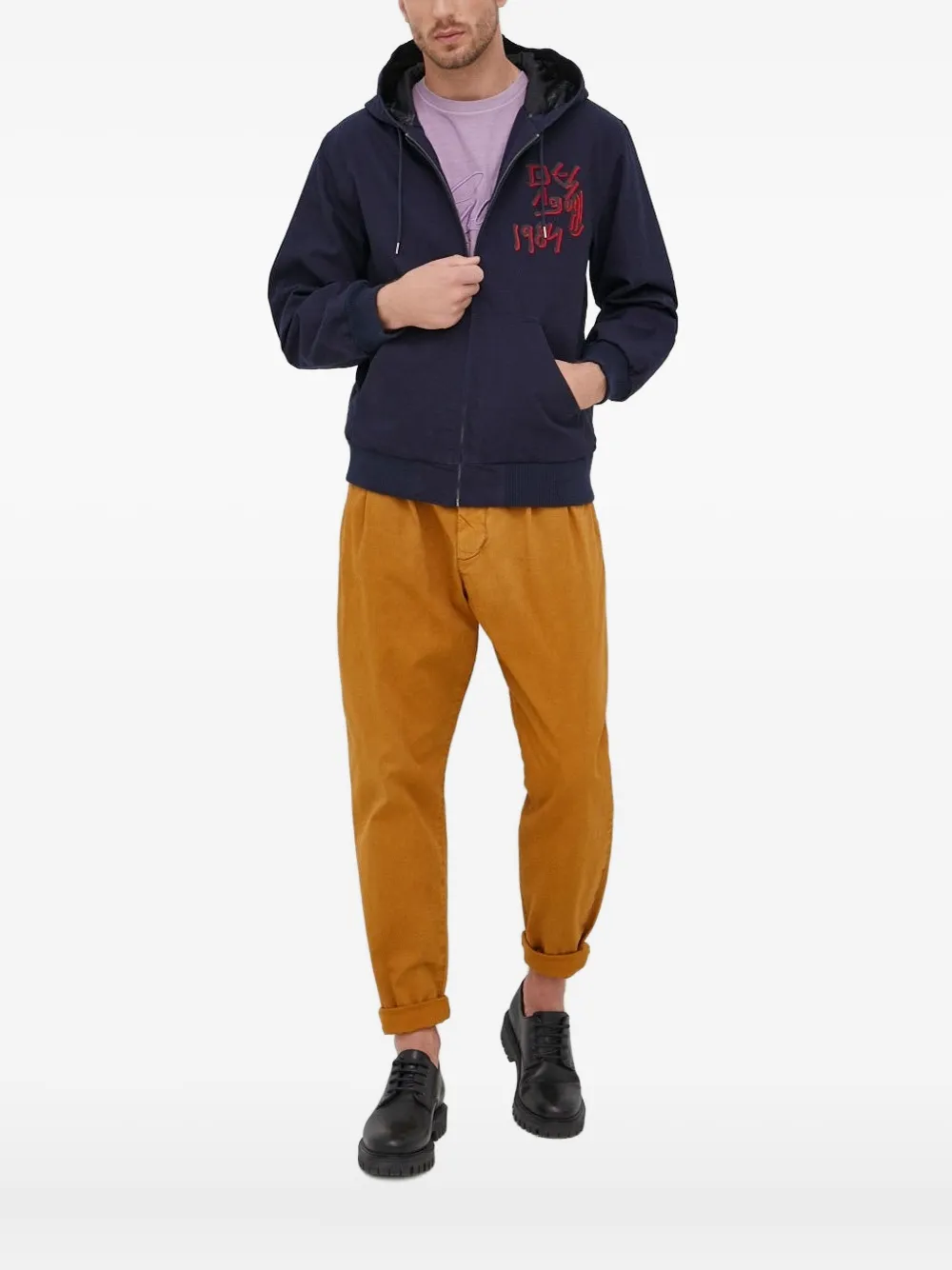 

Куртка с капюшоном и вышивкой Desigual, синий