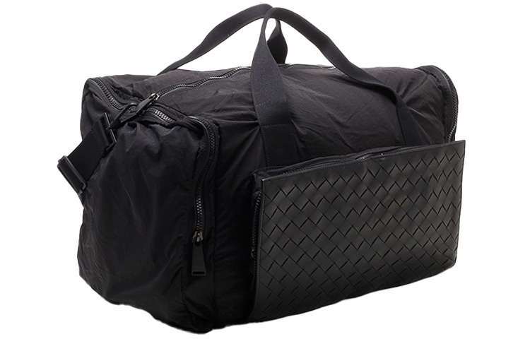 Bottega Veneta Кожаная дорожная сумка мужская черная — фото 2