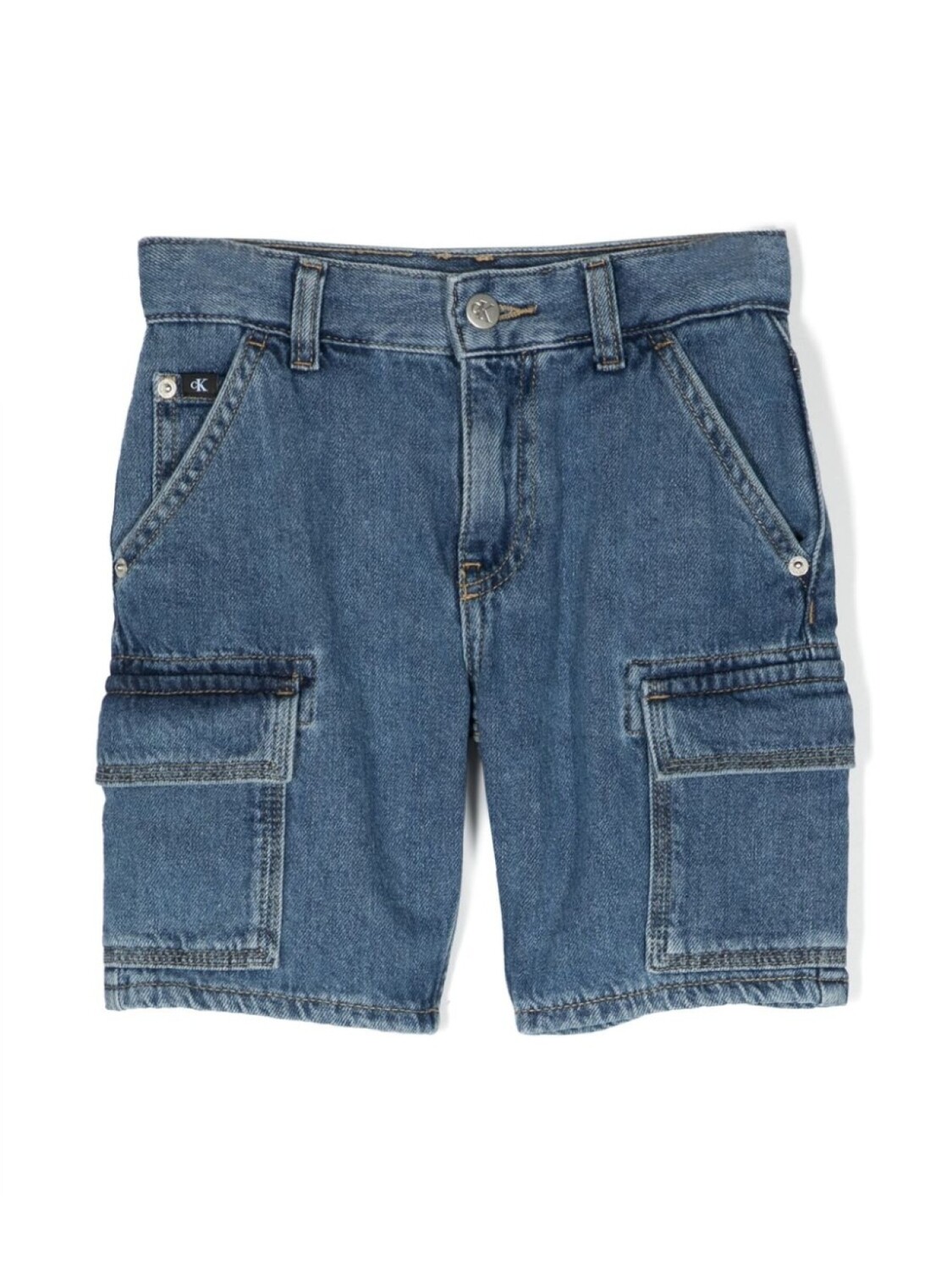 

Джинсовые шорты карго Calvin Klein Kids, синий